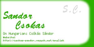 sandor csokas business card
